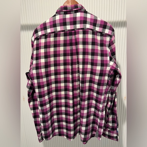 BORN BY TED BAKER Purple, Black & White Checked Flannel Shirt, Ted sz. 4/Large - Picture 7 of 8